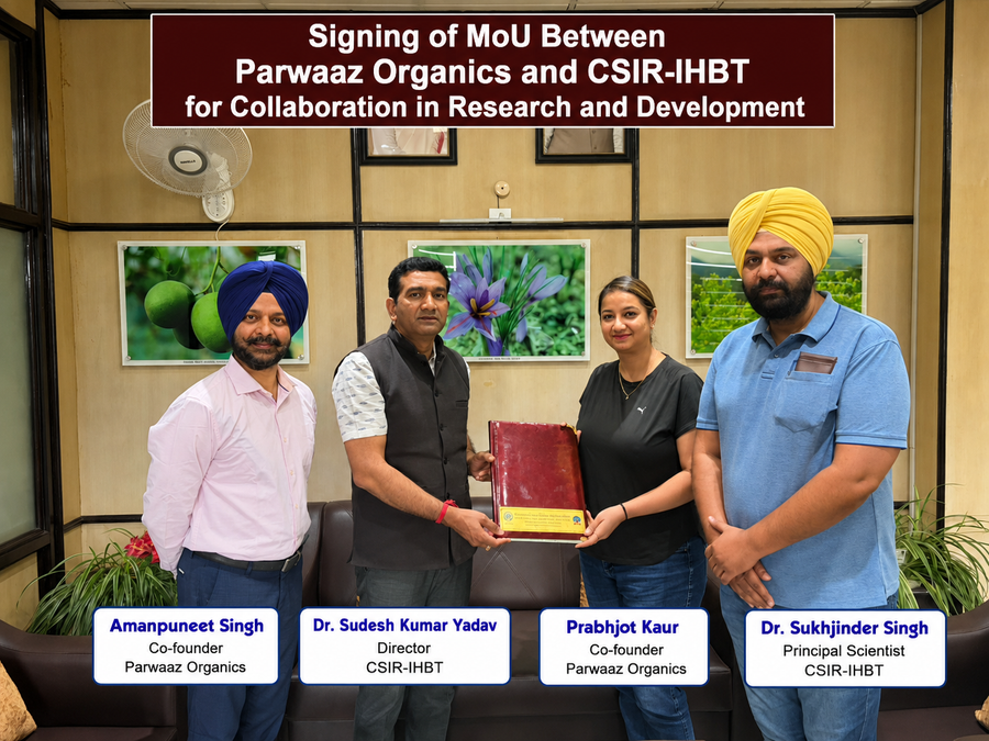 Parwaaz Organics founders at the CSR-IHBT Palampur RSD signing